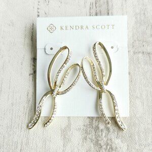 Kendra Scott Gold White Crystal Earrings - Sasha